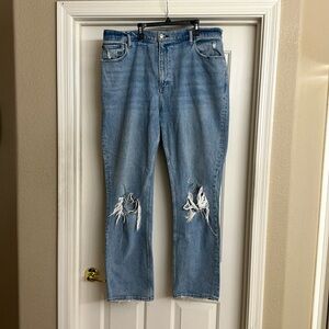 Abercrombie 90s Straight Ultra High Waisted Distressed Jeans